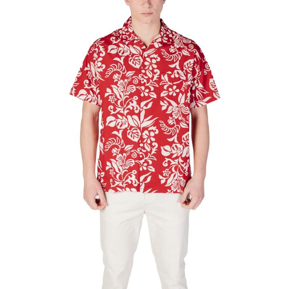 Replay Floral Shirt Short Sleeves Men red Shirts